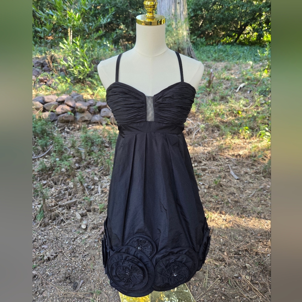BCBG MaxAzria Strapless Black Goth Fairy Dress